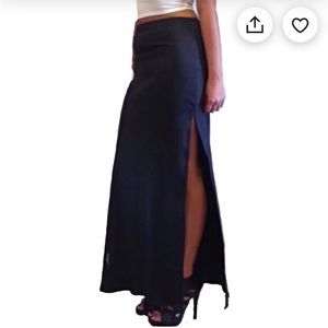Double high slit maxi skirt American Apparel black S